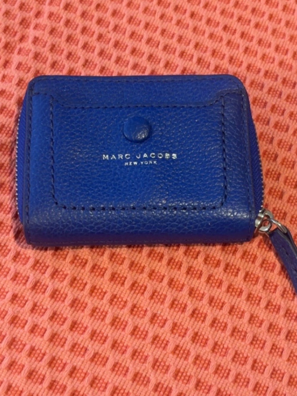 MARC JACOBS M0014215 MINI EMPIRE CITY BLUE WALLET WITH SILVER HARDWARE